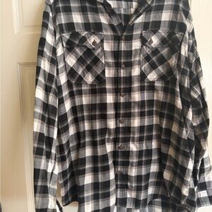 Duluth Trading Co Plaid Button-Down Shirt-XL